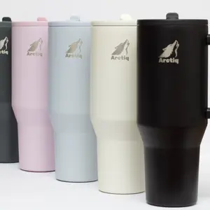Arctiq 40oz Tumbler With Handle, Lid, & Flip Up Silicone Straw. 36+ Hrs Cold  Mug Bottles Flasks Water Bottles Drinkware Bottled Portable