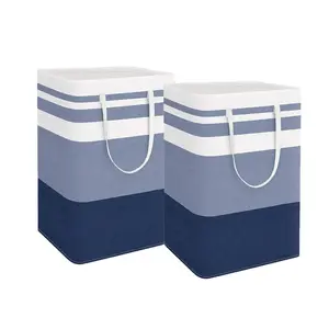 Collapsible Laundry Basket, 2 Counts 75L Hampers with Easy Carry Handles, Freestanding Clothes Hampers, Clothes Storage Basket for Laundry Bedroom Dorm Towels Toys