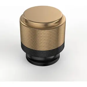 10 Pack Matte Black and Champagne Bronze Kitchen Cabinet Knobs Dresser Knobs Drawer Knobs Cabinet Hardware Zinc Knobs for Dresser Drawers