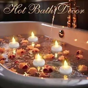 200 Hours 24 Pack Flameless Floating Candles, Warm White Led Flickering Tealight Candles in Bulk, Decor for Wedding, Party, Centerpiece, Pool, Christmas