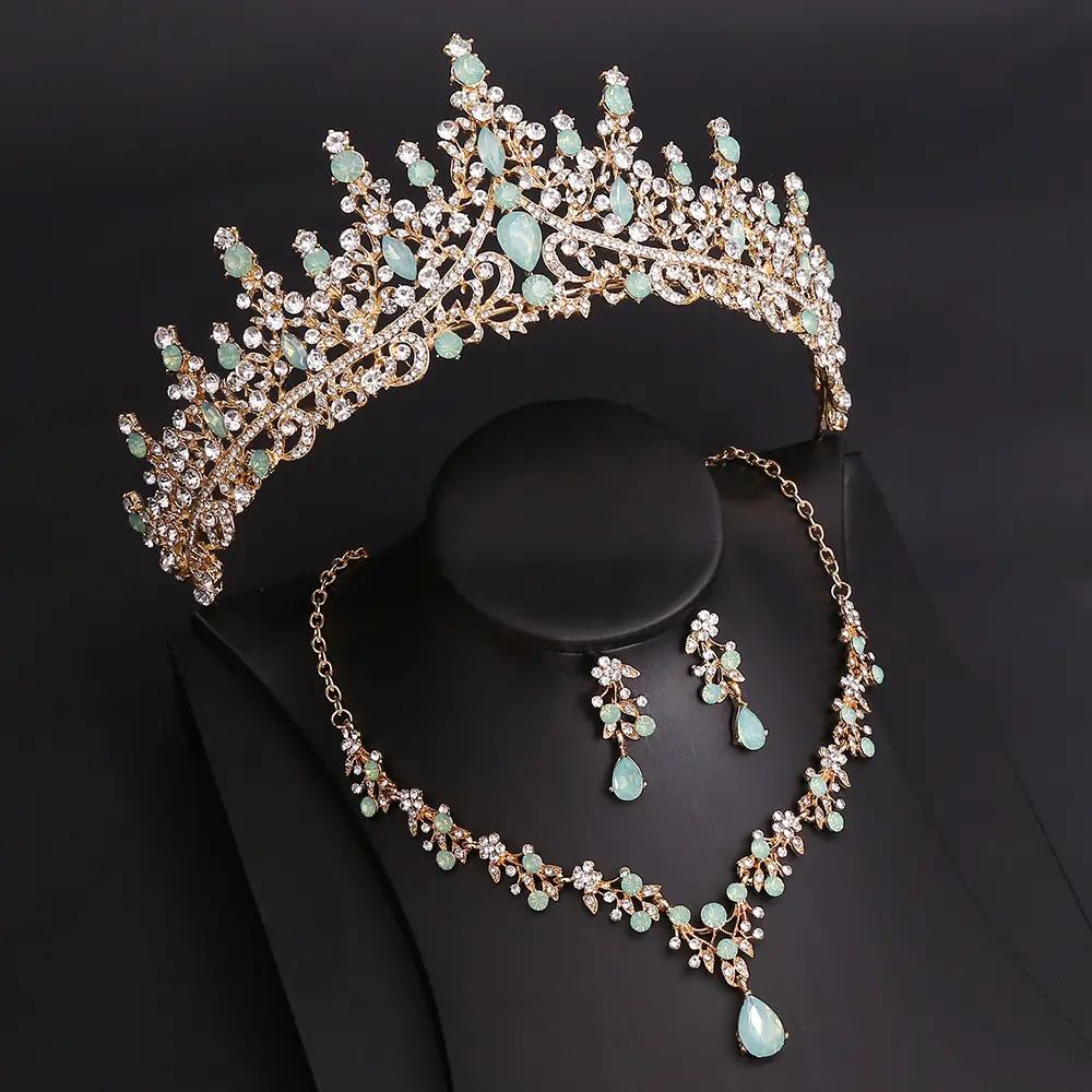 H1269KCGolden white diamond+Green Jelly