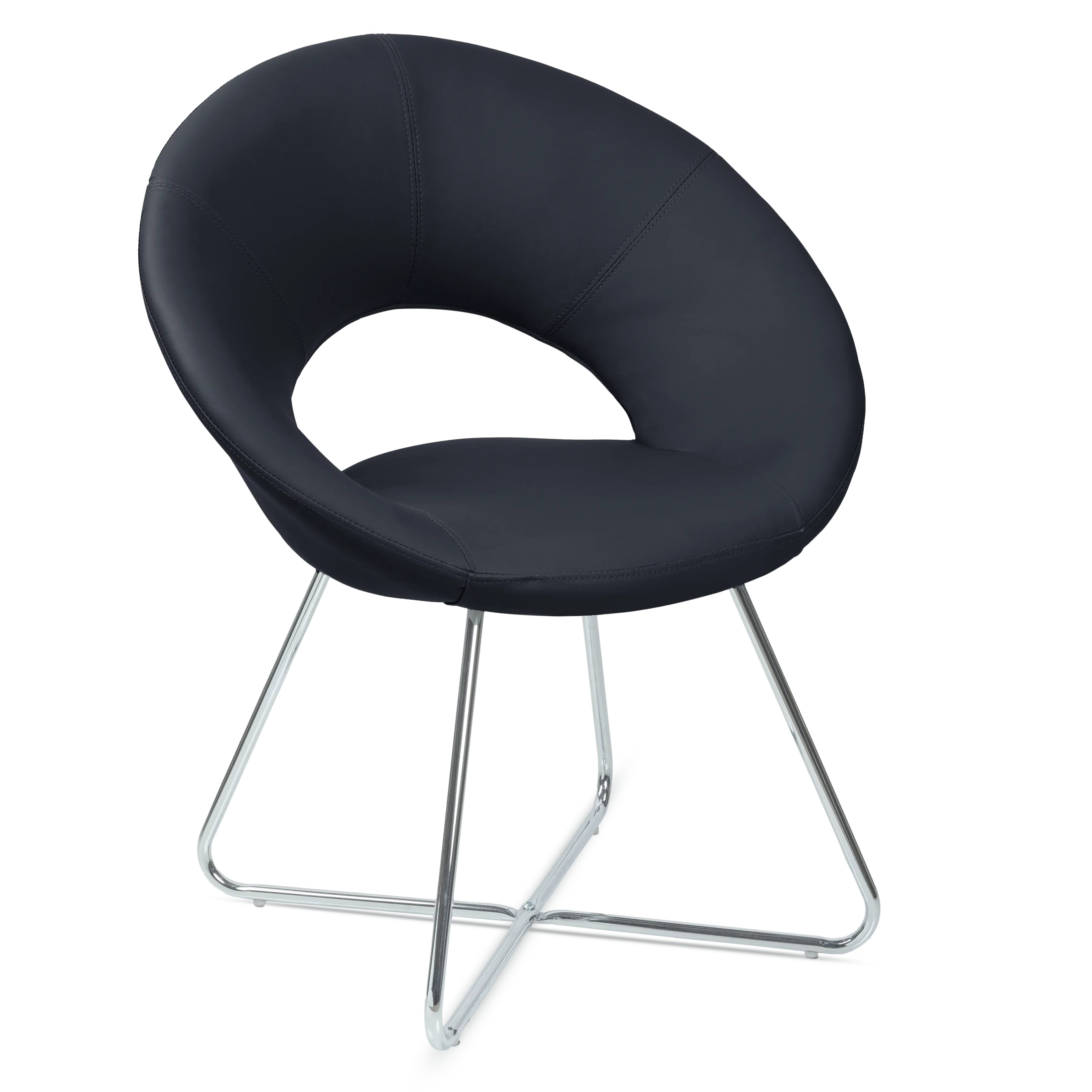 Circle Leather Accent Chair