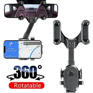 360 Rotating Car Phone Holder Rearview Mirror Mount Car Phone Bracket Navigation GPS Stand Foldable Mobile Cell Support in Car