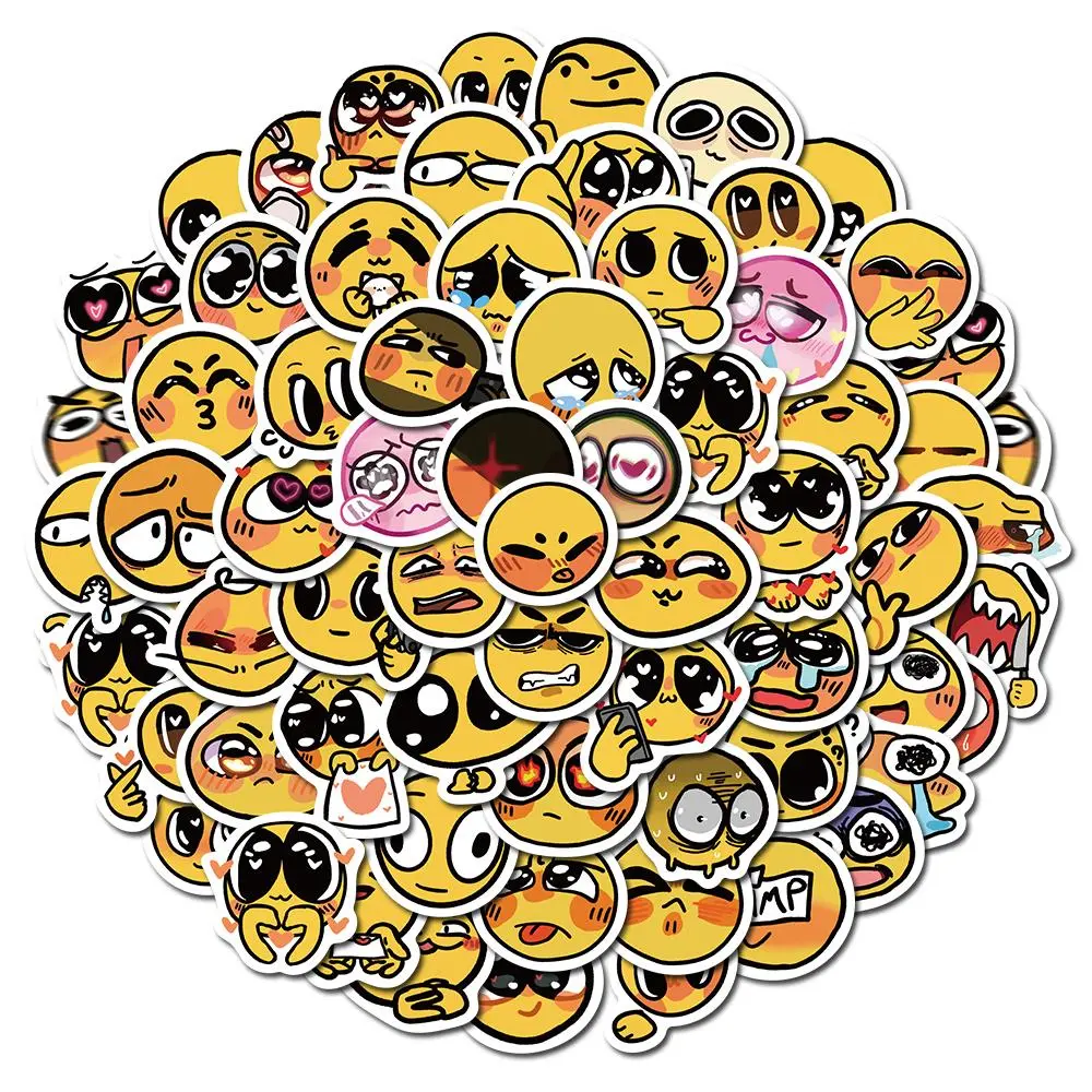 Cartoon Expression Pattern Sticker, 60pcs Creative Graffiti Sticker, DIY Decals for Water Bottle, Laptop, Phone Case, Scrapbooking, Journal Making, Personalized, Custom