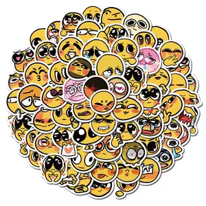Cartoon Expression Pattern Sticker, 60pcs Creative Graffiti Sticker, DIY Decals for Water Bottle, Laptop, Phone Case, Scrapbooking, Journal Making, Personalized, Custom