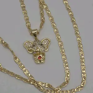 Elephant fashionable accessory necklace gold-plated regular style 18"inches 24"inches available