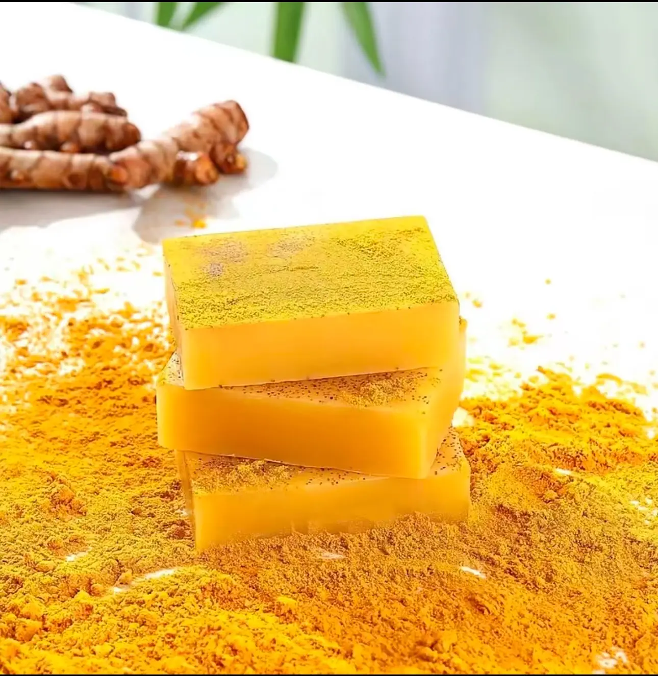 3 PCS Turmeric Kojic Acid Solid Soap Bar Set, Natural Glycerin Cleansing Bars, Moisturizing Face & Body Wash, Daily Use Skin Care Cleanser for Smooth, Fresh Skin & Spot Removal