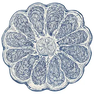 Hester and Cook Die-cut Blue Oyster Plate Placemat - 12 Sheets