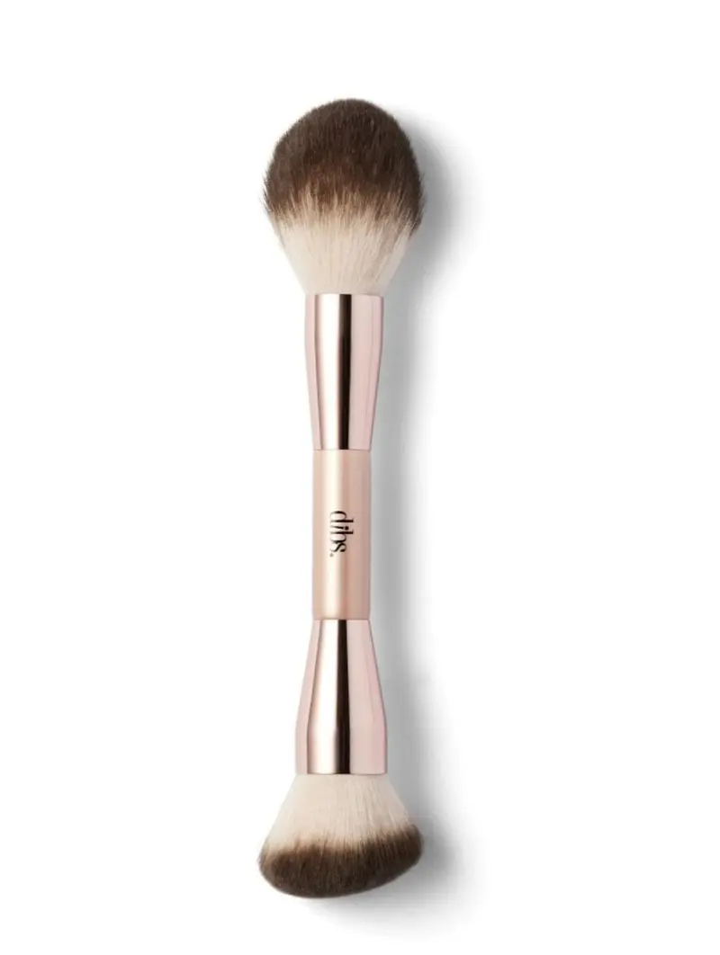 DIBS Beauty Duo Brush Face - Cream & Powder Dual Ended Brush for Blending, Setting, Building and Smoothing with High Quality Synthetic Brush Hairs