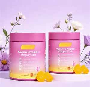 Daily Essential Her Juicy Probiotic Gummies Specially for Feminine Health, Slippery Elm, Prebiotics & Lactobacillus All-in-One Formula Optimizing pH Levels and Alleviating Dryness, 60 Pineapple Counts