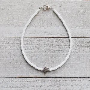 Frosted Coconut Sea Turtle Anklet