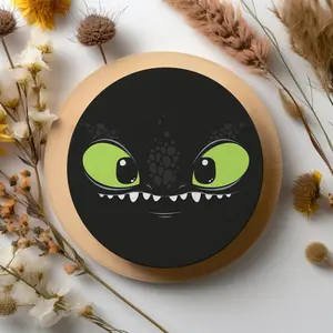 Cute Toothless Round Ceramic Drink Coasters