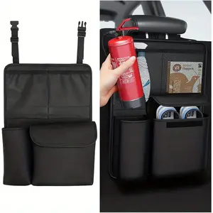 Car Trunk Organizer - Detachable 4-Compartment Vehicle Backseat Storage Bag with Lids, Large-Capacity Universal Automotive Interior Stowing & Tidying Hanger (Black)