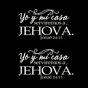 Bible Verse Car Sticker 'yo Y Mi Casa Serviremos a Jehova' Joshua 24:15, Religious Vinyl Decal for Windows, Bumper, Truck, Laptop
