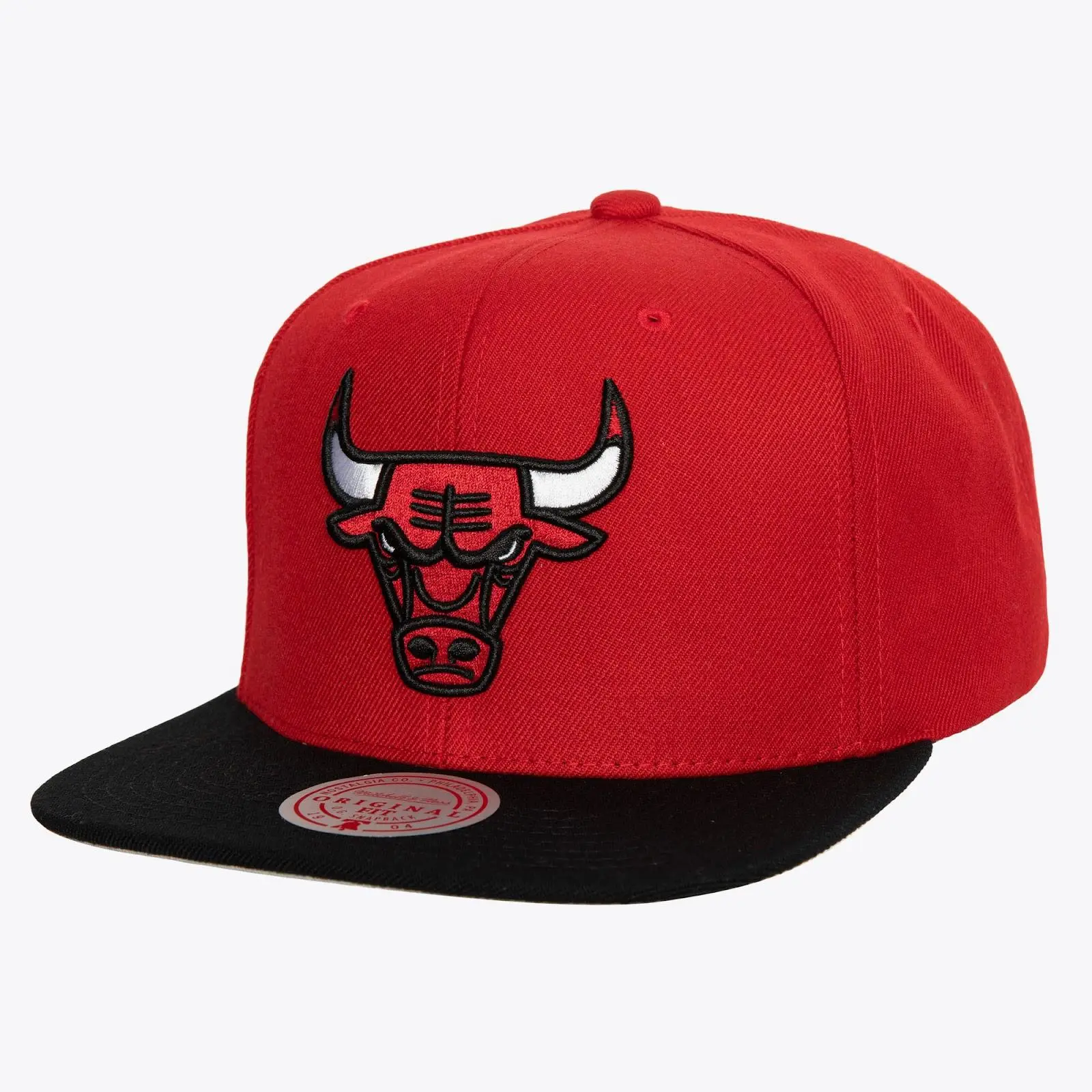 Chicago Bulls Red and Black Team Two-Tone Snapback NBA Throwback Cap Adjustable Fan Gear Mitchell & Ness