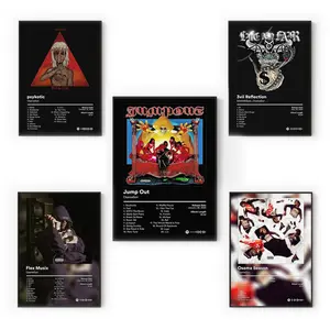 [Album Collection - Sale Up To 41%] OsamaSon Album Poster Set - Flex Musix Era - Opium Aesthetic Wall Art - Gift for Him [Unframed - Print Only]