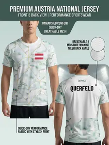 2026 Austria National Team Soccer Jersey, Breathable Mesh Football T-Shirt, Sports Top, Quick-Dry Moisture-Wicking, Advanced Technical Knit Support Gear