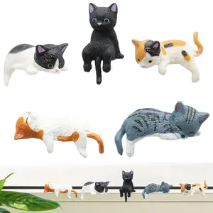 These 5 adorable mini cat figurines, mini pet fairy garden plants, and fun mini landscape decorations are perfect for outdoor gardens, office desks, and car dashboards.