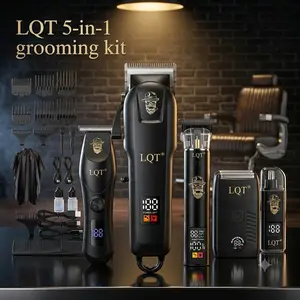 LQT Professional Hair Clipper & Trimmer Set for Men by LQT – All-in-One Barber Kit, Sharp Precision Blade, USB Rechargeable， Stainless， Steel， Cordless， Gift， Lightweight Multifunctional Clippers