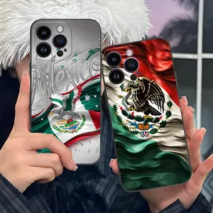 Mexico Flag Printed Soft TPU Shockproof Casing, Smartphone Cellphone Handheld Accessories, Compatible with iPhone 17, 16, 15, 14, 13, 12, 11, X, Air, Pro, Max, Plus Mobile Phone Cover