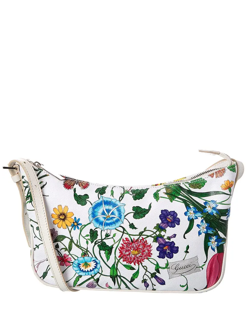 Gucci Lady Lunetta Small Flora Canvas & Leather Shoulder Bag