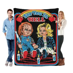 Bride Of Chucky Horror Movie Blanket Throw Loot Fright New See You In Hell 2018