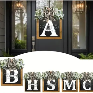 16 Inch Last Name Year-Round Front Door Wreath, Family Surname Welcome Logo, Outdoor Wall Window Decoration, Festive Porch Farmhouse Patio, Plaque Gift, Decorative Plaque, Rustic Design