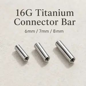 16G Titanium Connector Bar, Internally Threaded Replacement Bar for Piercing Jewelry, 6mm 7mm 8mm Screw-On Connector Rod for Ear Cartilage, Helix, Conch, Rook Jewelry Accessories