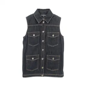 Pre-owned CHANEL Cotton Small Leather Goods Coco Mark Vest