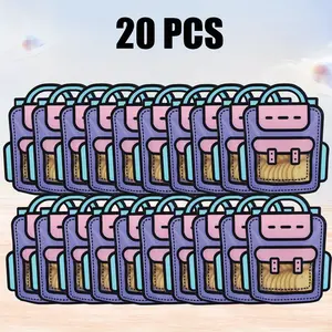 20PCS Cartoon Backpack Goodie Bags Clear Gift Candy Bags With Handle Plastic Ziplock Seal Bags Smell Proof Resealable Packaging Storage Bags Candy Bag Party