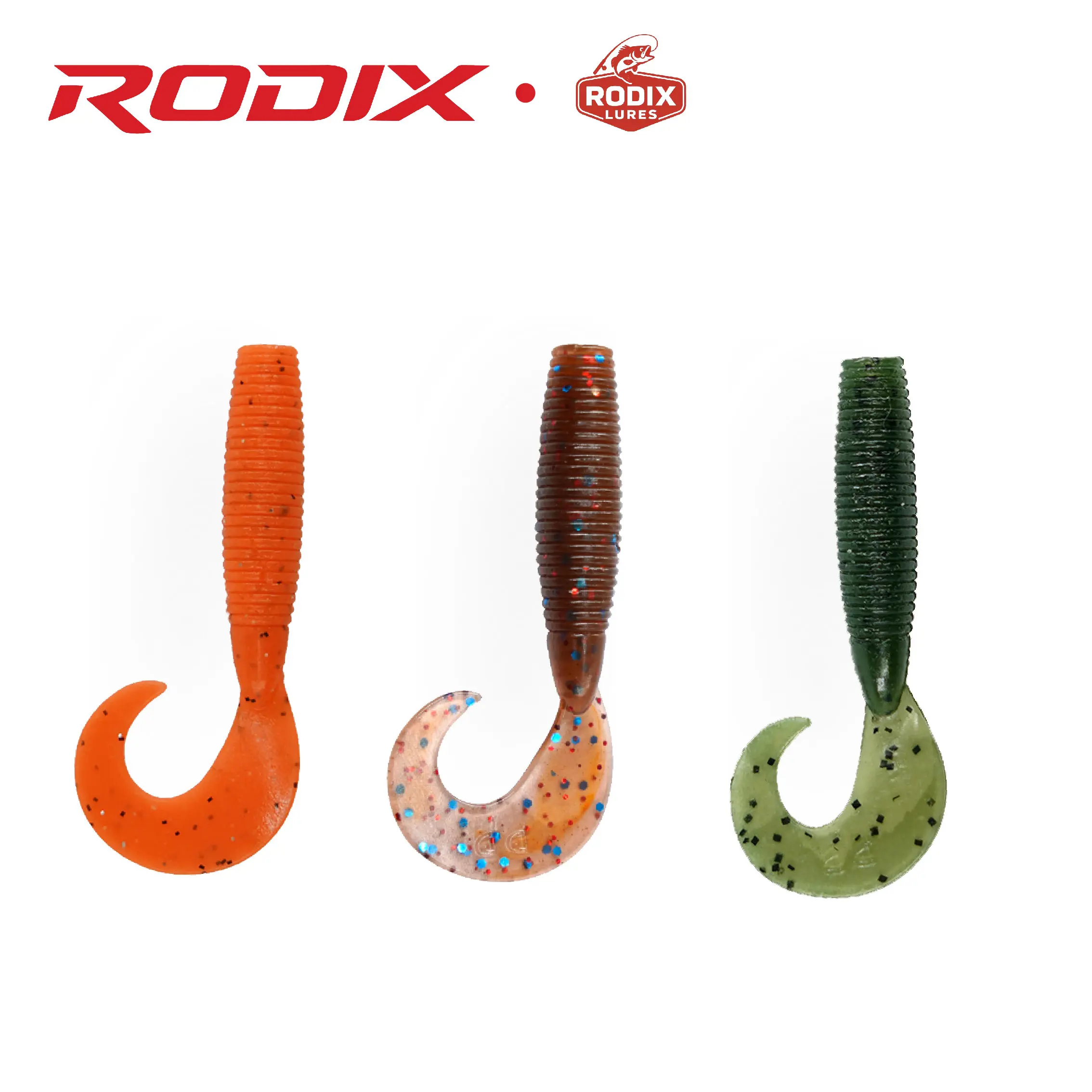 Rodix Curl Grub Soft Plastic Fishing Bait Versatile Freshwater Lure Lifelike Curl Tail Action for Bass Panfish Crappie Multiple Sizes 8 Colors