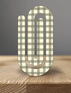 Green Gingham Paper Clip