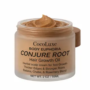 Conjure Root Hair Growth Cream – Herbal Scalp & Edge Strengthening Cream for Fast Growth, Thicker Hair & Stronger Roots – Batana, Chebe & Rosemary Blend – CocoLuxe Body Euphoria 2oz