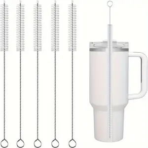 5 or 10 Pack Stainless Steel Effective Cleaning Brushes for Reusable Kitchen Tools, Perfect for Glassware and Metal Straws