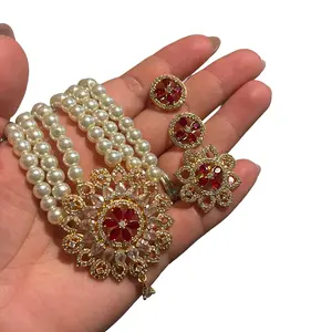 Moti Mala with Earrings and Ring - Traditional Indian Jewelry Set