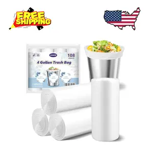 Small Trash Bags 4 Gallon - 108 Count Leakage-Proof 4 Gallon Trash Bag