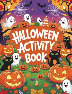 Halloween Activity Book for Kids: Fun Halloween Mazes, Coloring Pages, Drawing Tutorials & Puzzles for Kids Ages 4–10