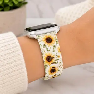 Sunflower Floral Watch Band | Cute Yellow Flower Watch Strap | Boho Floral Band