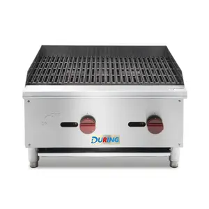 WESTLAKE ECB-24S 24" Gas Countertop Radiant Charbroiler - 2 Burner, 60,000 BTU Stainless Steel