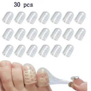 30 Pack Silicone Anti Friction Toe Protectors, Silicone Toe Protectors, Gel Toe Protectors, Breathable Small Toe Caps, Blister, Callus and Corn Protection
