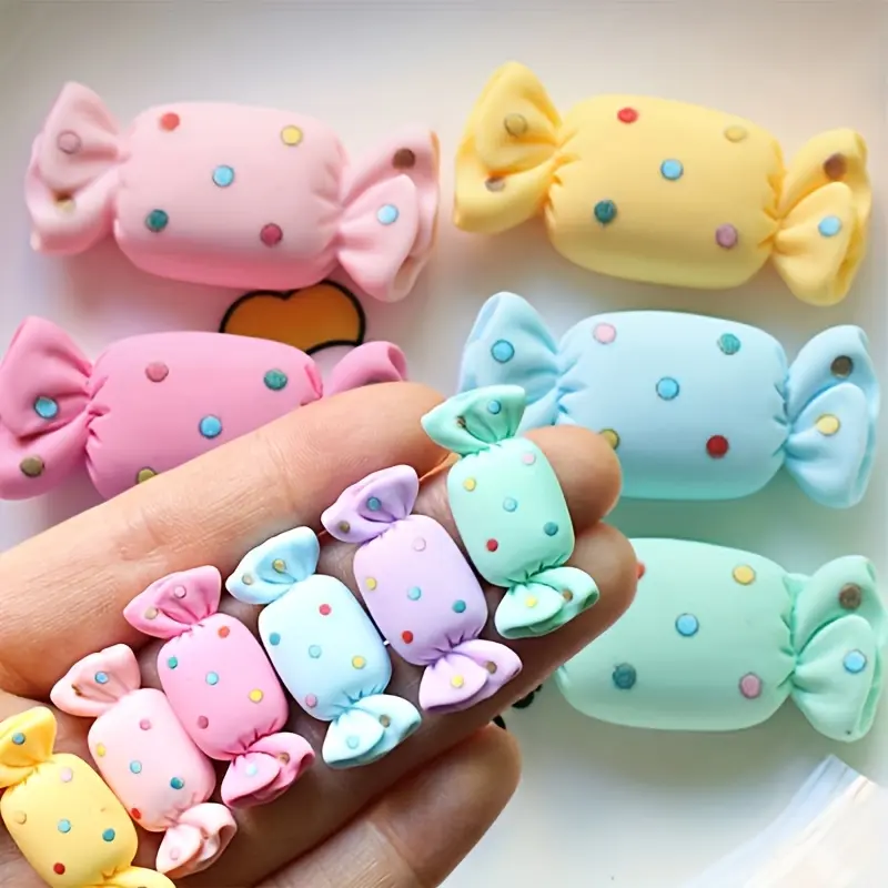 Cute Resin Charms, 40/80 Pcs Flatback Macaron & Lollipop Cabochons in Assorted Colors for DIY Nail Art, Phone Cases & Resin Craft, 40/80Pc, Easy To Use, Supplies, Kawaii Cute