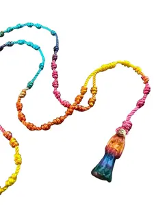 Santa Muerte 7 Powers Thread Rosary with Pendant, Unisex, 18 inches long
