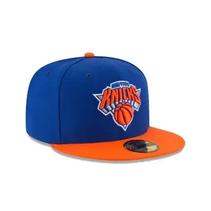 New Era 59FIFTY Knicks 2T NBA TEAM-BASIC Royal-Orange Fitted Hat by New Era Unisex Streetwear Hats Collector Style Headwear for Baseball and Urban Fashion Lovers
