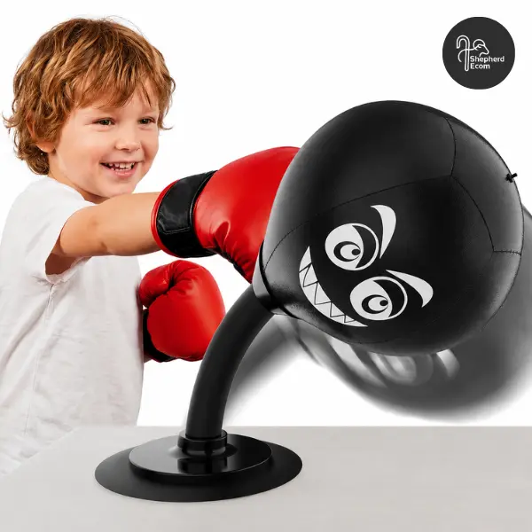 [Shepherd] Desk Mount Suction Cup Boxing Punching Bag, Compact Heavy-Duty Stress Reliever Fidget Toy for Adults, Fast Rebound Exercise Reflexes Desk Punch Ball, Easy Installation, Includes Pump, Office Gift