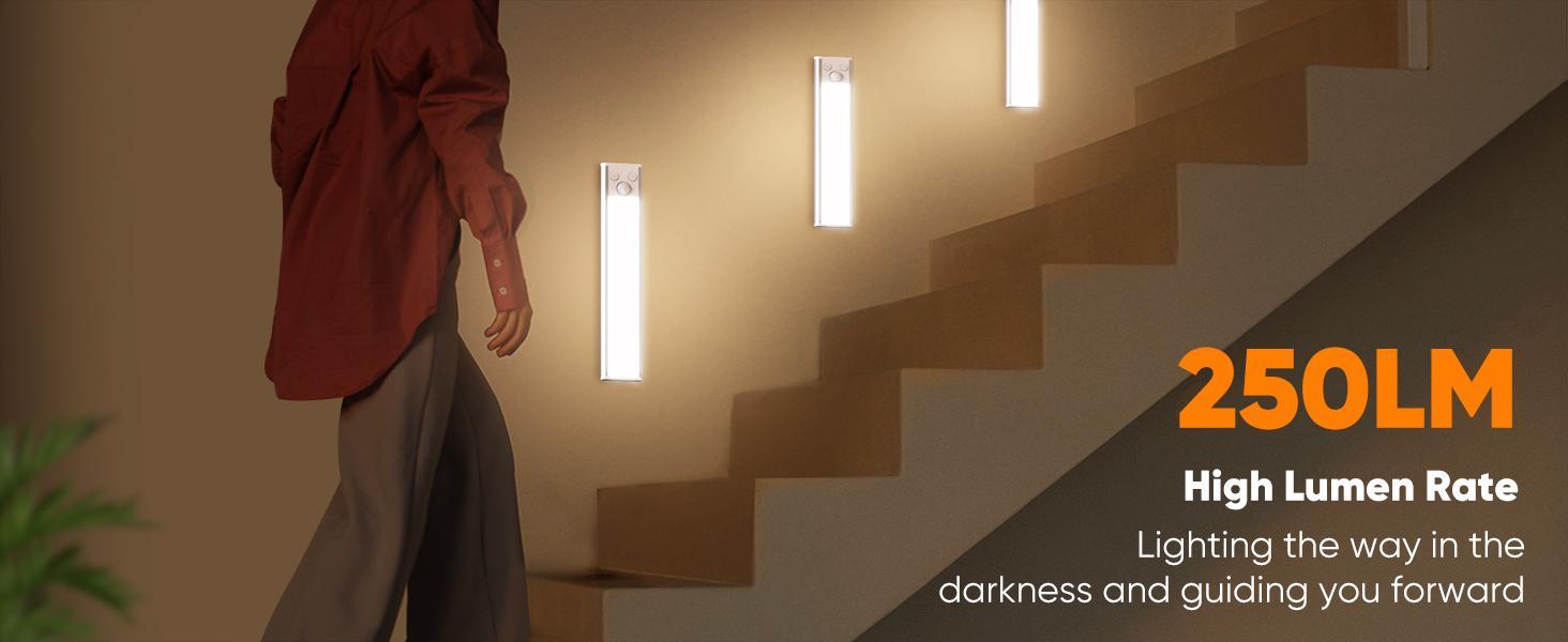 15.7in Under-cabinet lighting, LED rechargeable mobile sensor night light, adjustable brightness, suitable for kitchens, staircases, bedrooms, wardrobes and kitchen wall cabinets lighting.