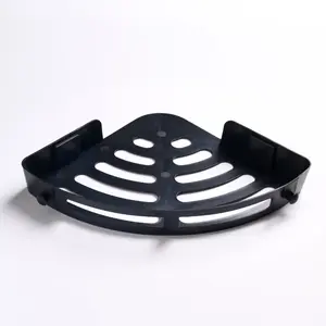 Corner Shower Caddy, Wall Mounted Bathroom Storage Rack, Plastic Organizer Shelf with Drainage Holes, Durable Design