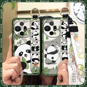 Cartoon Silicone Phone Case For TCL 50XL 5G/50XL Nxtpaper 5G protective Waterproof Cute Back Cover Dirt-resistant ring Anti-dust Lanyard Wristband panda Shockproof Anti-knock