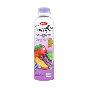 OKF Korean Smoothie Drink - Real Grape Pulp Beverage, 500ml Bottle - Refreshing Fruit Juice for Snacks & Parties