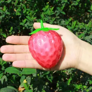 1 PC Color Changing Strawberry Squishy Toy Kawaii Strawberry Fidget Sensory Toys Fruit Decompression Toy Stress Relief Squishies Soft Silicone Squeeze Gifts for Adults Party Favors Anxiety Relaxing Stress Ball