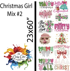 Christmas Girl Mix #2  24X60" DTF Gang Sheet